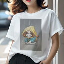 キャバリア Tシャツ レディース 犬ファン 半袖 春夏 犬柄 プリント カジュアル かわいい 人間用 個性派 ここだけのデザイン 面白 雨 キャバリア レインコ...
