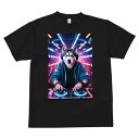 シベリアンハスキー Tシャツ メンズ キッズ 犬ファン 半袖 春夏 犬柄 プリント カジュアル かわいい 人間用 個性派 ここだけのデザイン 面白 DJ シベリアンハスキー 音楽 クラブ ヘッドホン
