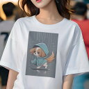 キャバリア Tシャツ レディース 犬ファン 半袖 春夏 犬柄 プリント カジュアル かわいい 人間用 個性派 ここだけのデザイン 面白 雨 キャバリア レインコ...