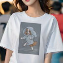 キャバリア Tシャツ レディース 犬ファン 半袖 春夏 犬柄 プリント カジュアル かわいい 人間用 個性派 ここだけのデザイン 面白 雨 キャバリア レインコ...