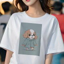 キャバリア Tシャツ レディース 犬ファン 半袖 春夏 犬柄 プリント カジュアル かわいい 人間用 個性派 ここだけのデザイン 面白 レインコート キャバリア