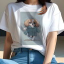 キャバリア Tシャツ レディース 犬ファン 半袖 春夏 犬柄 プリント カジュアル かわいい 人間用 個性派 ここだけのデザイン 面白 コート キャバリア かわ...