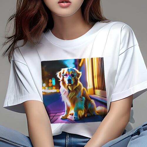 ゴールデンレトリバー Tシャツ レディース 犬ファン 半袖 春夏 犬柄 プリント カジュアル かわいい 人..