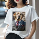 ラブラドールレトリバー Tシャツ レディース 犬ファン 半袖 春夏 犬柄 プリント カジュアル かわいい 人間用 個性派 ここだけのデザイン 面白 スーツ ラブ...
