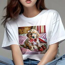 ゴールデンレトリバー Tシャツ レディース 犬ファン 半袖 春夏 犬柄 プリント カジュアル かわいい 人間用 個性派 ここだけのデザイン 面白 イチゴ ゴール...