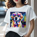 ゴールデンレトリバー Tシャツ レディース 犬ファン 半袖 春夏 犬柄 プリント カジュアル かわいい 人間用 個性派 ここだけのデザイン 面白 サングラス ゴ...