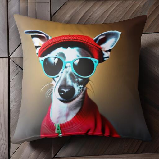 帽子 イタリアングレーハウンド サングラス ジャケット クッションカバー 45×45cm アニマル柄 おしゃれ..