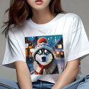 シベリアンハスキー Tシャツ レディース 犬ファン 半袖 春夏 犬柄 プリント カジュアル かわいい 人間用 個性派 ここだけのデザイン 面白 帽子 シベリアン...