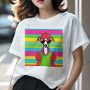 イタリアングレーハウンド Tシャツ レディース 犬ファン 半袖 春夏 犬柄 プリント カジュアル かわいい 人間用 個性派 ここだけのデザイン 面白 帽子 イタリアングレーハウンド サングラス ストライプ