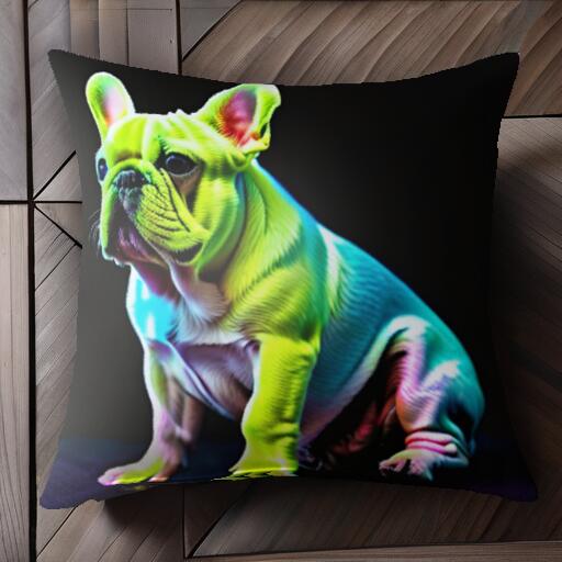 フレンチブルドッグ クッションカバー 45×45cm アニマル柄 おしゃれ 可愛い クッション本体付き 正方形..