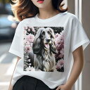 アフガンハウンド Tシャツ レディース 犬ファン 半袖 春夏 犬柄 プリント カジュアル かわいい 人間用 個性派 ここだけのデザイン 面白 花 アフガンハウン...