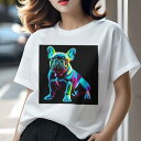 フレンチブルドッグ Tシャツ レディース 犬ファン 半袖 春夏 犬柄 プリント カジュアル かわいい 人間用 個性派 ここだけのデザイン 面白 フレンチブルドッ...