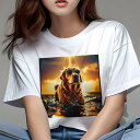 ゴールデンレトリバー Tシャツ レディース 犬ファン 半袖 春夏 犬柄 プリント カジュアル かわいい 人間用 個性派 ここだけのデザイン 面白 サングラス ゴ...