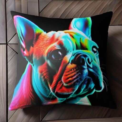 フレンチブルドッグ クッションカバー 45×45cm アニマル柄 おしゃれ 可愛い クッション本体付き 正方形..