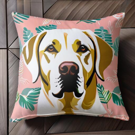 葉 ラブラドールレトリバー トロピカル クッションカバー 45×45cm アニマル柄 おしゃれ 可愛い クッシ..