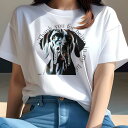グレートデーン Tシャツ レディース 犬ファン 半袖 春夏 犬柄 プリント カジュアル かわいい 人間用 個性派 ここだけのデザイン 面白 グレートデーン