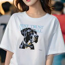 グレートデーン Tシャツ レディース 犬ファン 半袖 春夏 犬柄 プリント カジュアル かわいい 人間用 個性派 ここだけのデザイン 面白 蝶ネクタイ グレート...