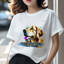 ゴールデンレトリバー Tシャツ レディース 犬ファン 半袖 春夏 犬柄 プリント カジュアル かわいい 人間用 個性派 ここだけのデザイン 面白 ゴールデンレト...