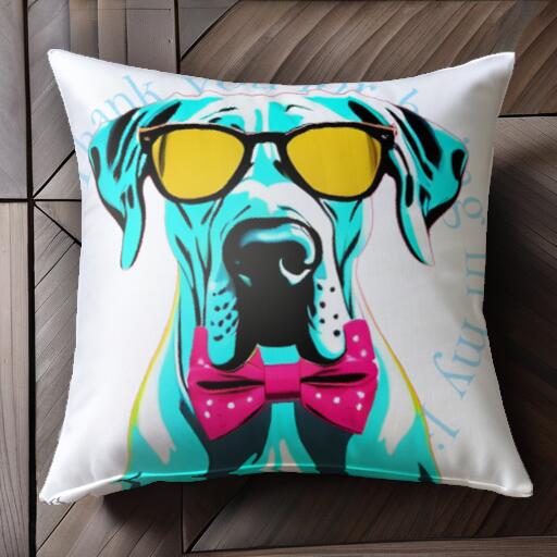 サングラス グレートデーン 蝶ネクタイ クッションカバー 45×45cm アニマル柄 おしゃれ 可愛い クッシ..