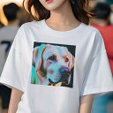 ラブラドールレトリバー Tシャツ レディース 犬ファン 半袖 春夏 犬柄 プリント カジュアル かわいい 人間用 個性派 ここだけのデザイン 面白 ラブラドール...