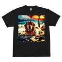 ゴールデンレトリバー Tシャツ メンズ キッズ 犬ファン 半袖 春夏 犬柄 プリント カジュアル かわいい 人間用 個性派 ここだけのデザイン 面白 ビーチ ゴールデンレトリバー 海 傘