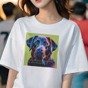 ラブラドールレトリバー Tシャツ レディース 犬ファン 半袖 春夏 犬柄 プリント カジュアル かわいい 人間用 個性派 ここだけのデザイン 面白 ラブラドールレトリバー