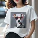 イタリアングレーハウンド Tシャツ レディース 犬ファン 半袖 春夏 犬柄 プリント カジュアル かわいい 人間用 個性派 ここだけのデザイン 面白 サングラス...