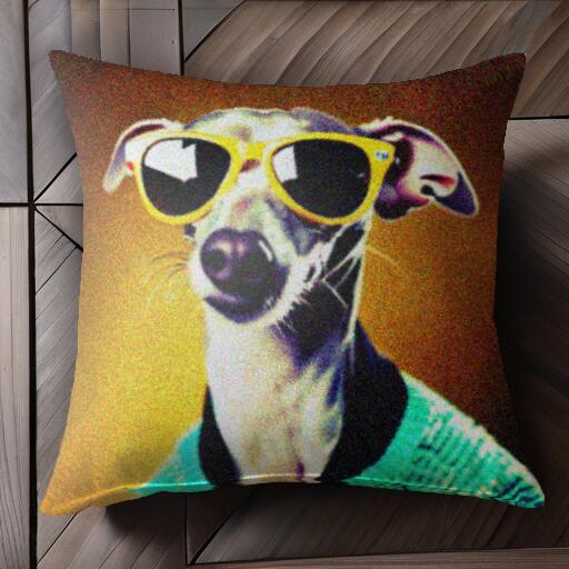 サングラス イタリアングレーハウンド セーター クッションカバー 45×45cm アニマル柄 おしゃれ 可愛い..
