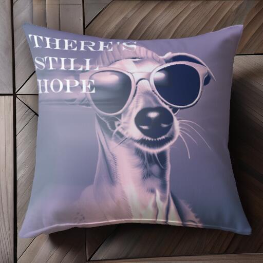 サングラス イタリアングレーハウンド ニット帽 クッションカバー 45×45cm アニマル柄 おしゃれ 可愛い クッション本体付き 正方形 犬ファン