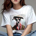 イタリアングレーハウンド Tシャツ レディース 犬ファン 半袖 春夏 犬柄 プリント カジュアル かわいい 人間用 個性派 ここだけのデザイン 面白 帽子 イタリアングレーハウンド サングラス 服