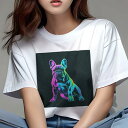 フレンチブルドッグ Tシャツ レディース 犬ファン 半袖 春夏 犬柄 プリント カジュアル かわいい 人間用 個性派 ここだけのデザイン 面白 グラフィック フ...