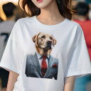 ラブラドールレトリバー Tシャツ レディース 犬ファン 半袖 春夏 犬柄 プリント カジュアル かわいい 人間用 個性派 ここだけのデザイン 面白 スーツ ラブ...