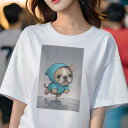 フレンチブルドッグ Tシャツ レディース 犬ファン 半袖 春夏 犬柄 プリント カジュアル かわいい 人間用 個性派 ここだけのデザイン 面白 雨 フレンチブル...