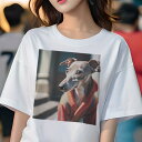 イタリアングレーハウンド Tシャツ レディース 犬ファン 半袖 春夏 犬柄 プリント カジュアル かわいい 人間用 個性派 ここだけのデザイン 面白 犬服 イタ...