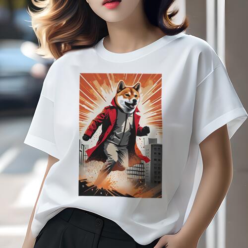 柴犬 Tシャツ レディース 犬ファン 半袖 春夏 犬柄 プリント カジュアル かわいい 人間用 個性派 ここ..