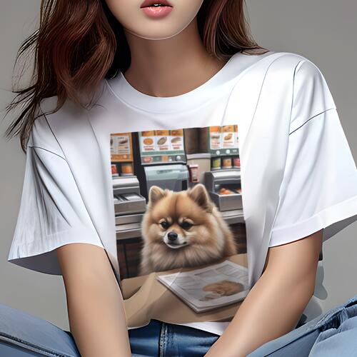 ポメラニアン Tシャツ レディース 犬ファン 半袖 春夏 犬柄 プリント カジュアル かわいい 人間用 個性..
