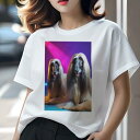 アフガンハウンド Tシャツ レディース 犬ファン 半袖 春夏 犬柄 プリント カジュアル かわいい 人間用 個性派 ここだけのデザイン 面白 アフガンハウンド