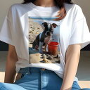 ボストンテリア Tシャツ レディース 犬ファン 半袖 春夏 犬柄 プリント カジュアル かわいい 人間用 個性派 ここだけのデザイン 面白 ビーチ ボストンテリ...