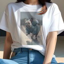 フレンチブルドッグ Tシャツ レディース 犬ファン 半袖 春夏 犬柄 プリント カジュアル かわいい 人間用 個性派 ここだけのデザイン 面白 雨 フレンチブル...