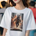 ジャーマンシェパード Tシャツ レディース 犬ファン 半袖 春夏 犬柄 プリント カジュアル かわいい 人間用 個性派 ここだけのデザイン 面白 トレンチコート...