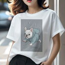 フレンチブルドッグ Tシャツ レディース 犬ファン 半袖 春夏 犬柄 プリント カジュアル かわいい 人間用 個性派 ここだけのデザイン 面白 雨 フレンチブル...