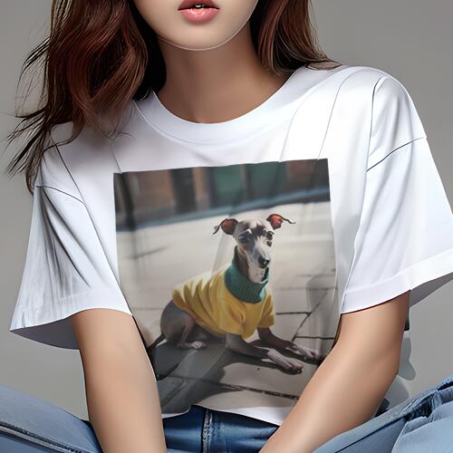 イタリアングレーハウンド Tシャツ レディース 犬ファン 半袖 春夏 犬柄 プリント カジュアル かわいい 人間用 個性派 ここだけのデザイン 面白 セーター イタリアングレーハウンド 犬服