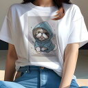 シーズー Tシャツ レディース 犬ファン 半袖 春夏 犬柄 プリント カジュアル かわいい 人間用 個性派 ここだけのデザイン 面白 レインコート シーズー フ...