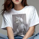 ビションフリーゼ Tシャツ レディース 犬ファン 半袖 春夏 犬柄 プリント カジュアル かわいい 人間用 個性派 ここだけのデザイン 面白 レインコート ビシ...