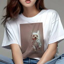 マルチーズ Tシャツ レディース 犬ファン 半袖 春夏 犬柄 プリント カジュアル かわいい 人間用 個性派 ここだけのデザイン 面白 レインコート マルチーズ