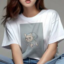 フレンチブルドッグ Tシャツ レディース 犬ファン 半袖 春夏 犬柄 プリント カジュアル かわいい 人間用 個性派 ここだけのデザイン 面白 レインコート フ...