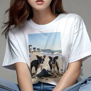 ボストンテリア Tシャツ レディース 犬ファン 半袖 春夏 犬柄 プリント カジュアル かわいい 人間用 個性派 ここだけのデザイン 面白 ビーチ ボストンテリ...