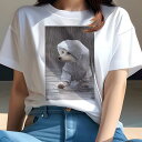 ウェスティ Tシャツ レディース 犬ファン 半袖 春夏 犬柄 プリント カジュアル かわいい 人間用 個性派 ここだけのデザイン 面白 雨 ウェスティ レインコ...
