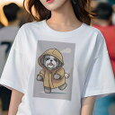 シーズー Tシャツ レディース 犬ファン 半袖 春夏 犬柄 プリント カジュアル かわいい 人間用 個性派 ここだけのデザイン 面白 雨 シーズー レインコート...