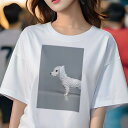 ウエストハイランドホワイトテリア Tシャツ レディース 犬ファン 半袖 春夏 犬柄 プリント カジュアル かわいい 人間用 個性派 ここだけのデザイン 面白 フ...